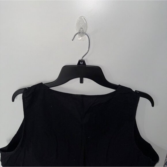 St.John's Bay top plus size 1X peasant boho short sleeve black button up - Picture 6 of 7